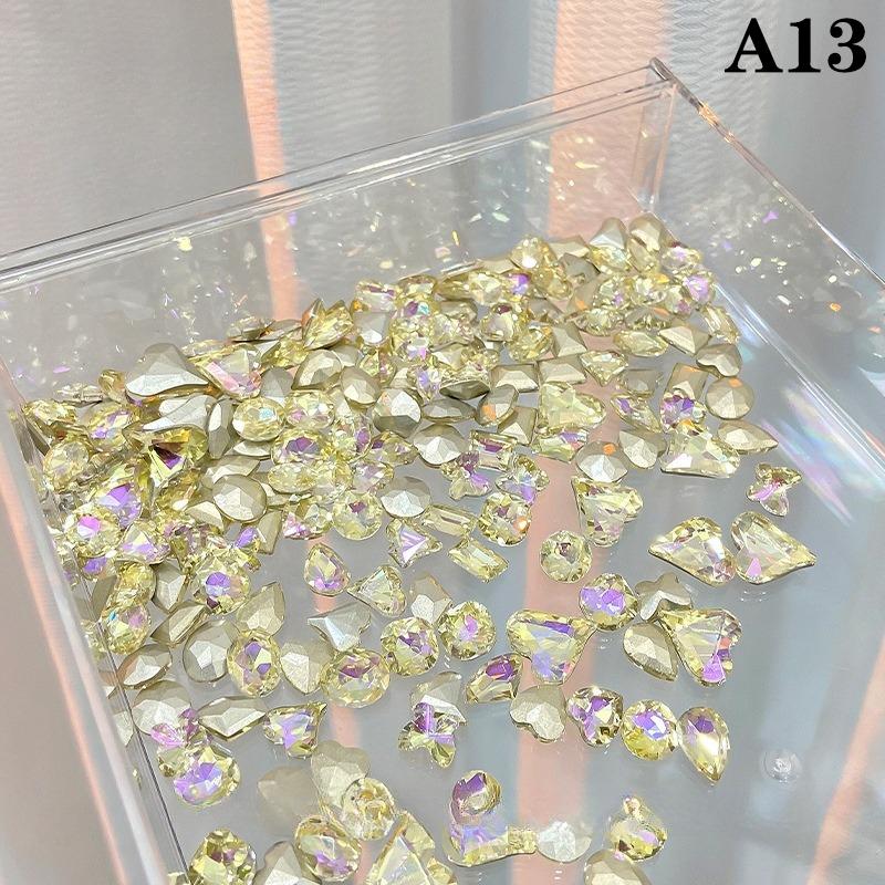 20 шт. Смешанные размеры Различная форма Ноготь 3D Стеклянные кристаллы Бриллианты Любовь Искажает Сердце Супер Блестящие Шармы Драгоценные камни Камни Д