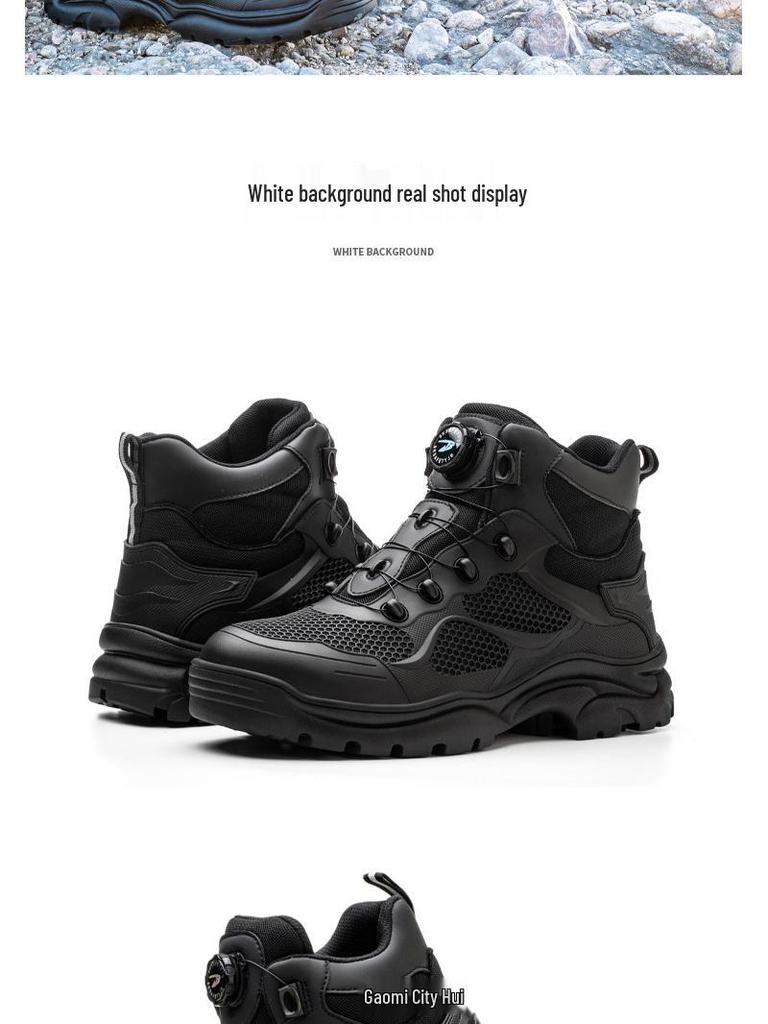 Рабочие ботинки SHEIN с высоким берцем и защитой от ударов: Легкий, Удобный, Складной, Защищенный от проколов.