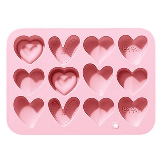Силиконовые формы, 12 звеньев, 6 различных форм в форме сердца, антипригарные, термостойкие, мягкие силиконовые формы для пищевых продуктов для шоколада
