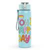 1PC Oh Happy Day Rainbow Sun Cute Art Print 750ml Color Plastic Sports Water Bottle Leakproof Flip Straw Lid Suitable for Sports Office Home Use