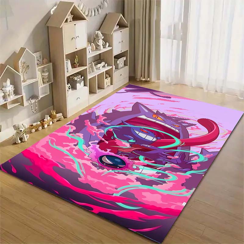 Cool Gengar Pattern Rug Non-Slip Area Carpet Living Room Gamer Bedroom Floor Mat Home Textile Decor