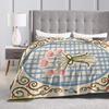 Border Painting Art Flower Plush Blankets Girls Boys Flannel Throw Blanket For Couch Bed Super Soft Custom DIY Quality Bedspread