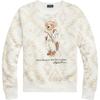 Polo Bear FW21 Узор с мишкой Смесовая ткань хлопок-полиэстер Флис Круглый вырез Пуловер Свитшот с длинным рукавом Женский Бежевый 211846895-001