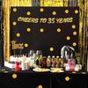 Cheers to 35 Years Gold Glitter Banner - 35th Birthday and Anniversary Party Decorations