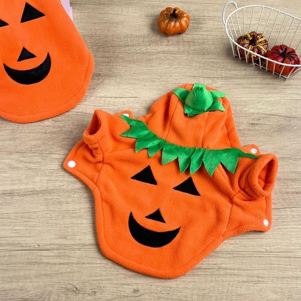 Breathable Pumpkin Dog Costume Orange Dog Hoodie Cute Pet Cosplay Costume Pet Role-Playing