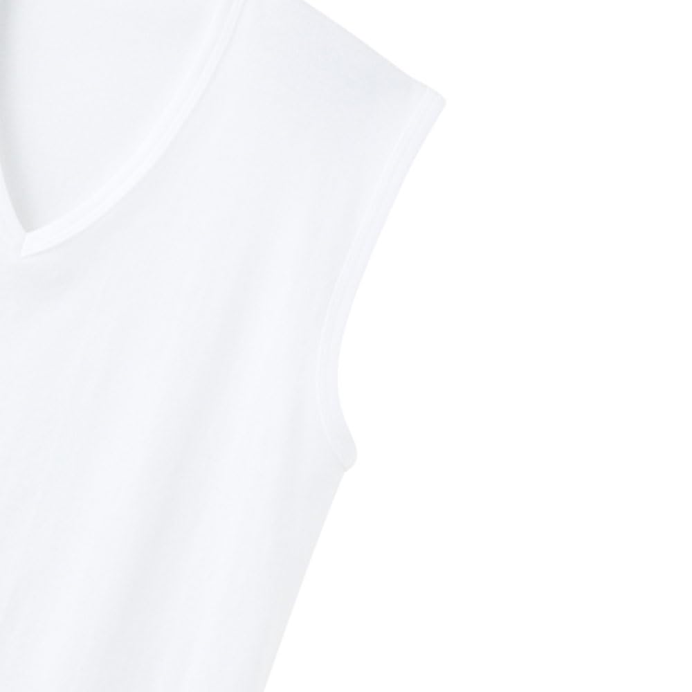 Inner Sleeveless Cooling Set of L [Gunze] Tops, V-neck Shirt, Milling, 2, Men's, White,