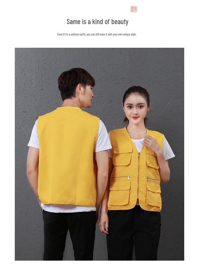 Волонтерский жилет с несколькими карманами и логотипом на заказ для общественных и фотографических мероприятий