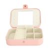 Travel Jewelry Box with Mirror PU Leather 2 Layer Small Portable Display Jewelry Storage Box Case