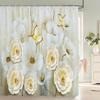 3D European Beautiful Flower Printing Bathroom Curtain Waterproof Polyester Shower Curtain Home Decoration Curtain with Hooks