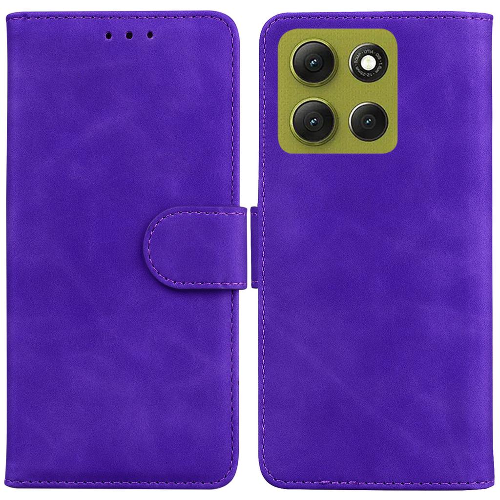 Чехол для Motorola Moto G86 5G Однотонный кожаный кошелек Чехол для телефона