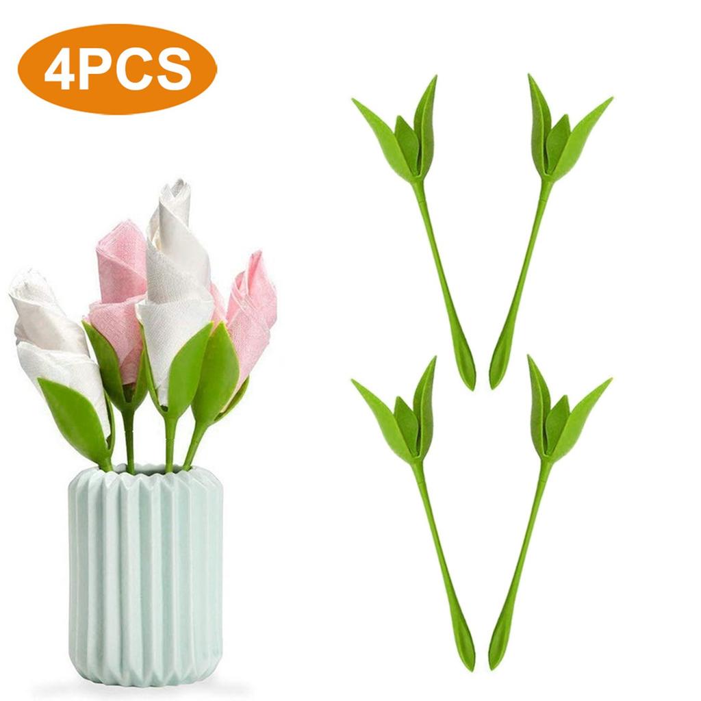 16PCS Пластиковые цветочные бутоны Serviette Держатели для салфеток столовые устройства