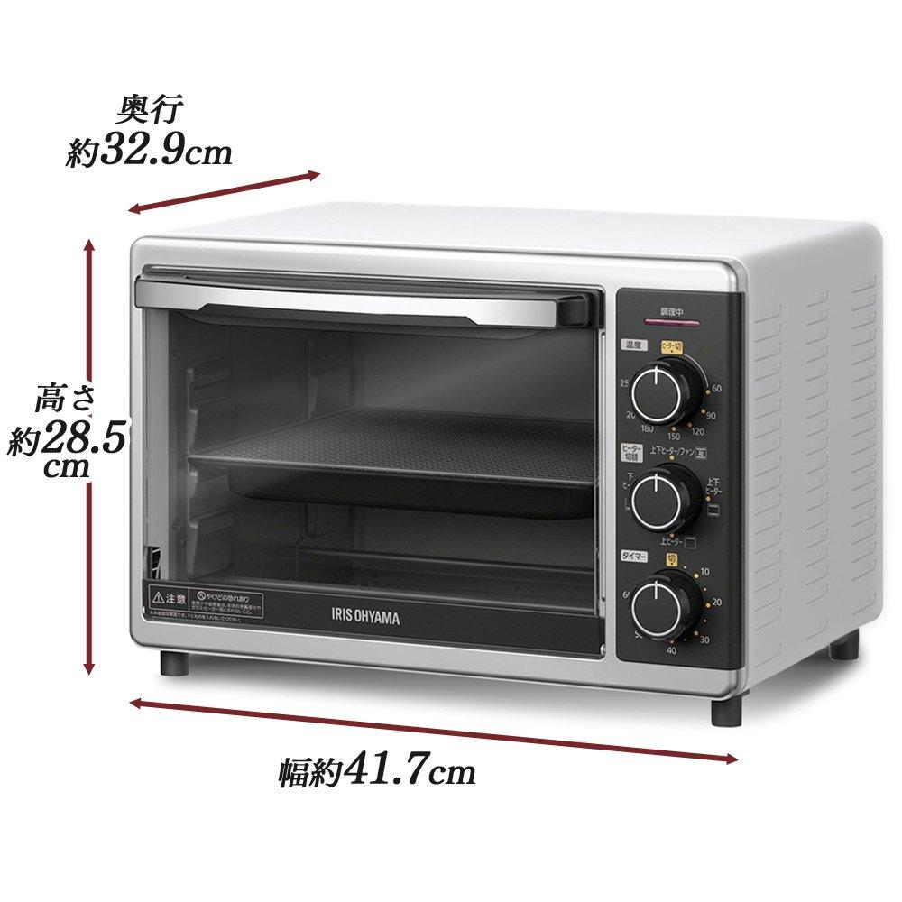 IRIS OHYAMA Toaster Oven Toaster Air Fryer Convection Oven 4 Pieces Grill Function 15L White PFC-D15A-W