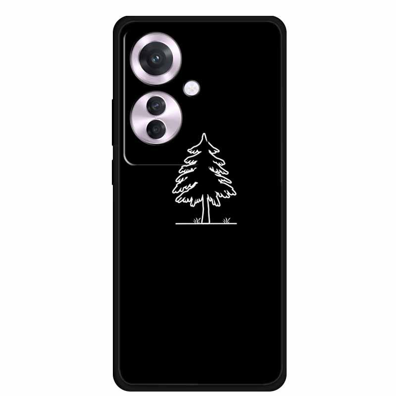 Черный мягкий чехол из ТПУ для Reno 11F F25 Pro 5G, простой дизайн с линиями