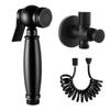 Hongdec Matte Black Wall-Mounted High Pressure Brass Bidet Sprayer Set Easy Installation Contemporary Design for Bathroom Use