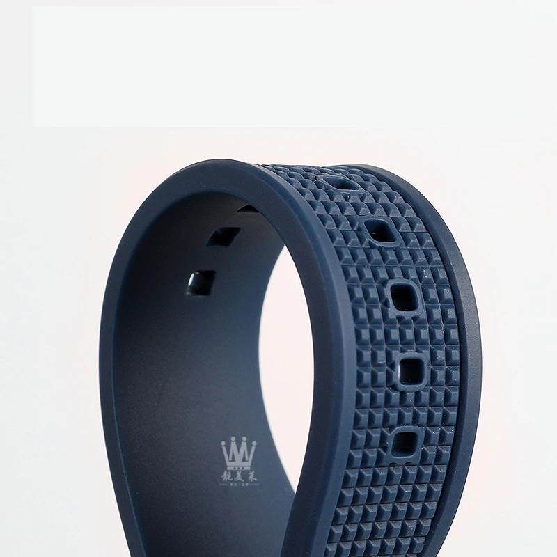 Raised Silicone Bracelet for TISSOT PRX Super Player T137.407/410 Series White Luminous Silicone Watch Strap for Men's Wristband