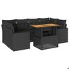 Maison Exclusive - Salon de jardin 7 pcs avec coussins noir résine tressée