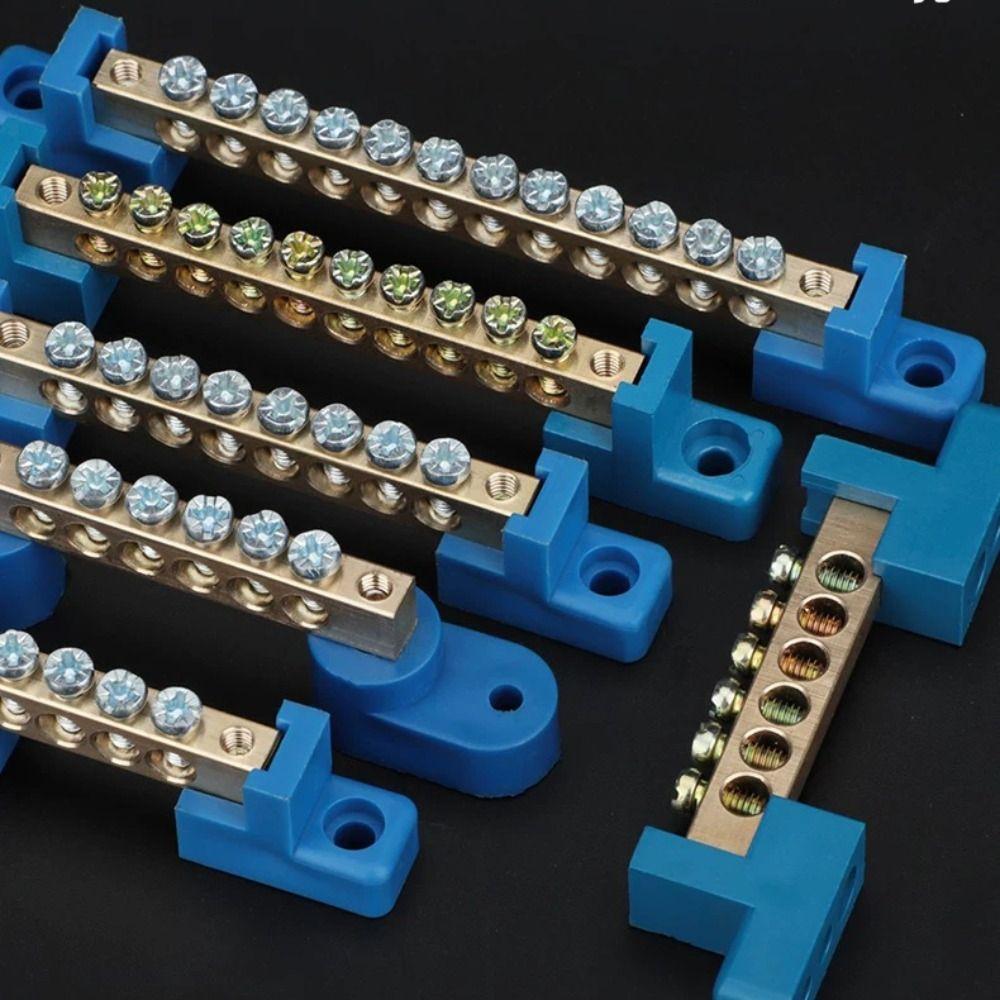 4/6/8/10/12 Отверстий Медная Заземляющая Шина Тип Высокий Мостик Нулевая Заземляющая Проводка Соединение Распределительная Коробка