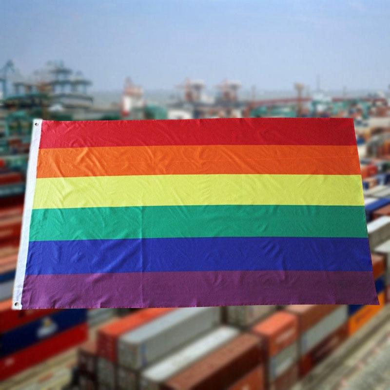 Vibrant Rainbow Lgbt Flag 5ft X 3ft Ideal For Festivals And Parades With Metal Eyelets