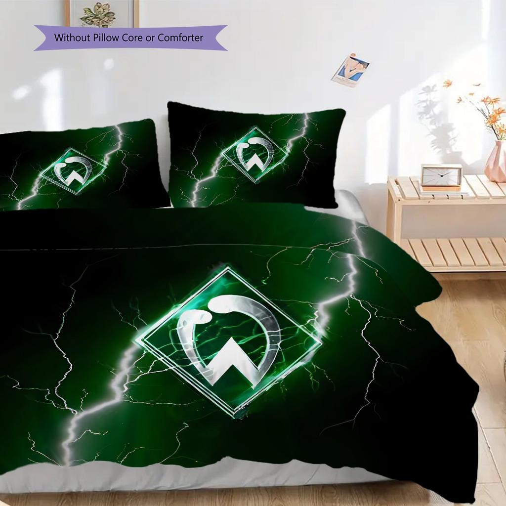 Постельное белье с узором SV Werder Bremen Комплект одеял Покрывало Наволочка Домашний Декор Подарок на День Рождения (1 пододеяльник + 2 наволочки, без наполнителя)