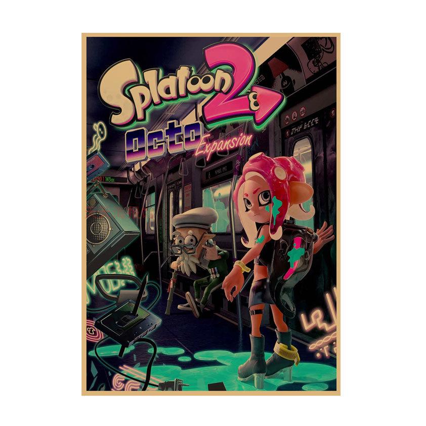 Splatoon Spray Warriors Ретро Аниме Постер для Игровых Комнат