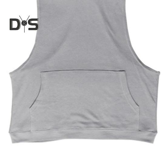 Мужской жилет с капюшоном, без рукавов, однотонный летний свитшот, свободный крой, дышащая ткань, спортивный жилет