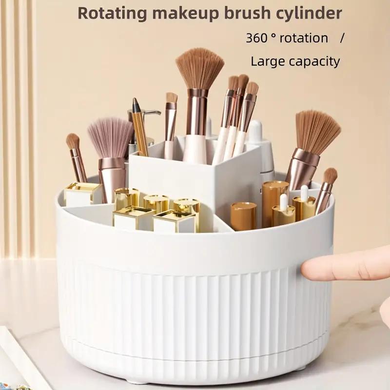 1PC Jewelry Container 360° Rotating Makeup Storage Box Desktop Makeup Organizer Cosmetic Brush Holder Eyebrow Pencil Holder