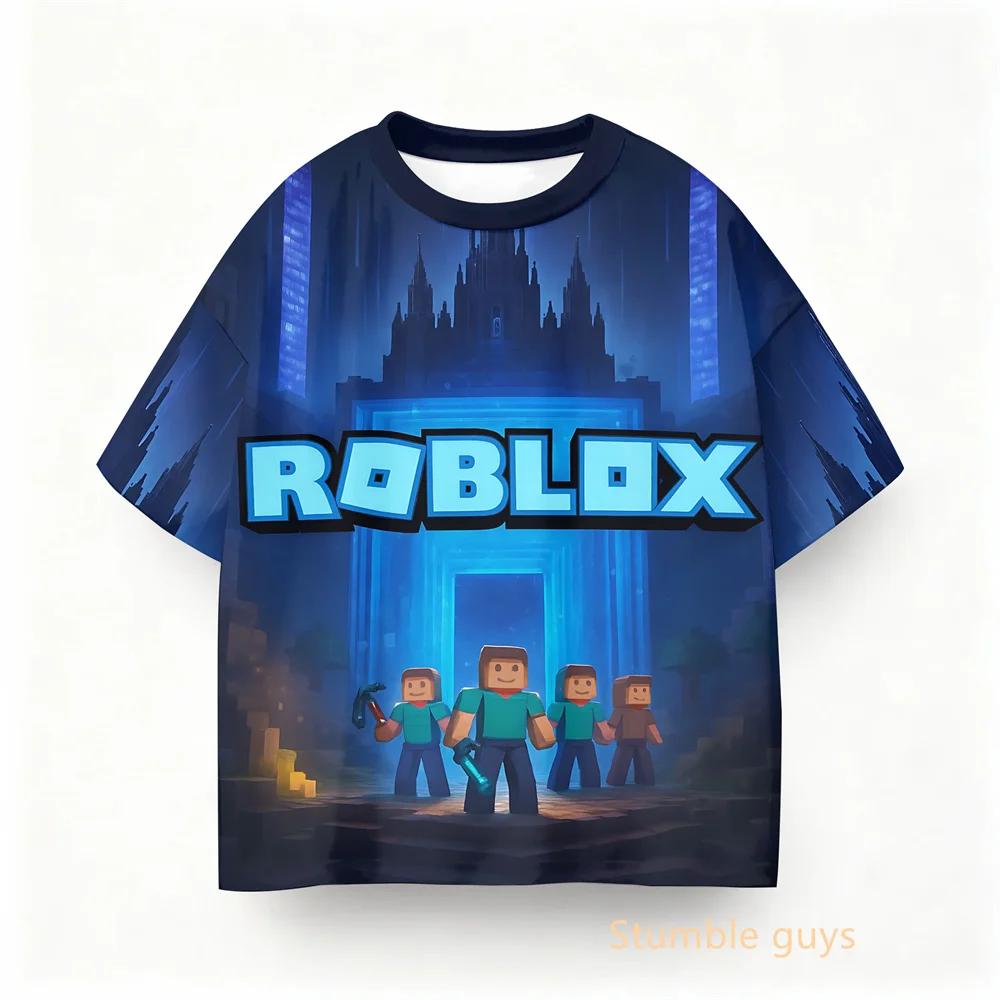 Летняя детская одежда Roblox Игровая повседневная одежда Одежда для мальчиков Девочки Аниме Футболка