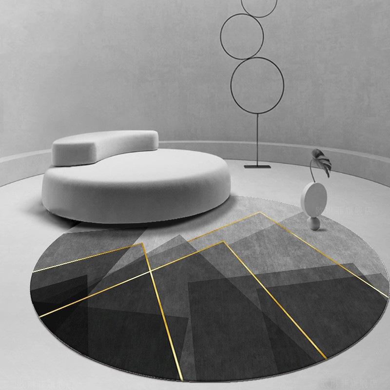 VIKAMA Round Crystal Velvet Carpet Soundproof & dirty-resistant Rug Office Computer Swivel Chair Rocking Table Study Bedroom Mat