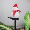 Lanito Christmas Snowman Solar Garden Figurine 2 Pieces LED Garden Christmas Decoration Recessed Automatic Night Garden Christmas Ornaments Lights,