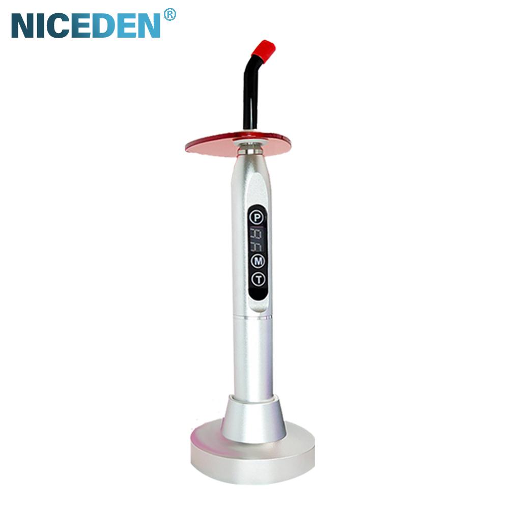 Niceden Стоматологическая полимеризационная лампа 1500 мВт/см2, алюминиевая, цветная, беспроводная, для отбеливания зубов, смола, затвердевающая лампа, стоматологические инструменты