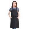 Cozycube Black Apron with Neck Strap, Adjustable Length, Simple Design, Men's and Women's Cafe Apron, Solid Color, Stylish, Large Capacity Pockets, St