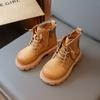 Модные детские полусапожки в стиле ретро, осенние, новые, универсальные, желтые, модные, кожаные сапоги