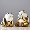 Cute Golden Panda Ceramic Crafts Creative Home Desktop Decoration(3 Size To Choose)