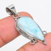 Natural Republic Larimar Gemstone 925 Solid Sterling Silver Pendant 1.75" W7u20