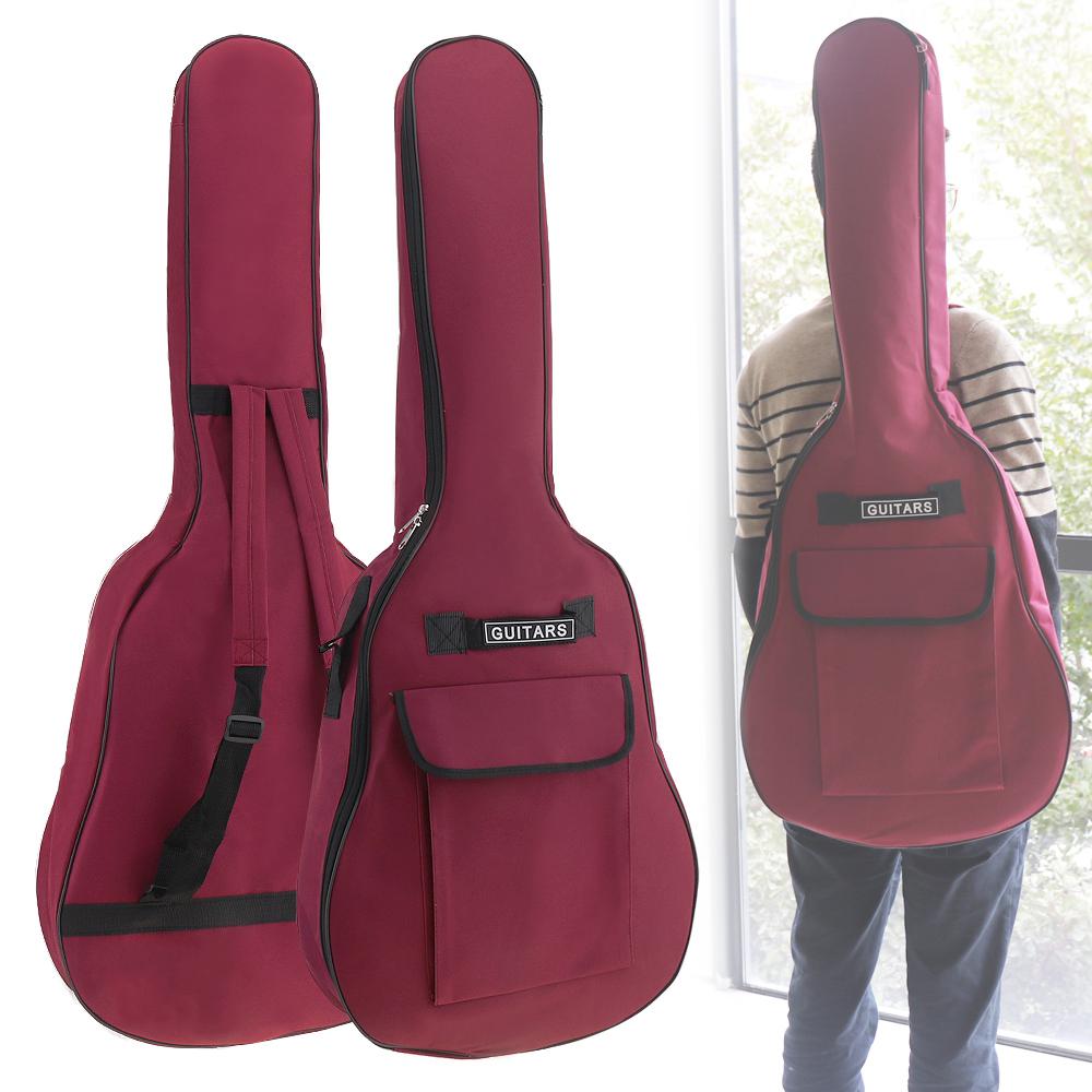 40/41 Inch Oxford Fabric Guitar Case Gig Bag Waterproof Backpack Double Straps Padded 5mm Cotton