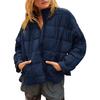 Women's Winter Jacket Casual Standing Collar Zipper Warm Jacket Loose Casual Jacket