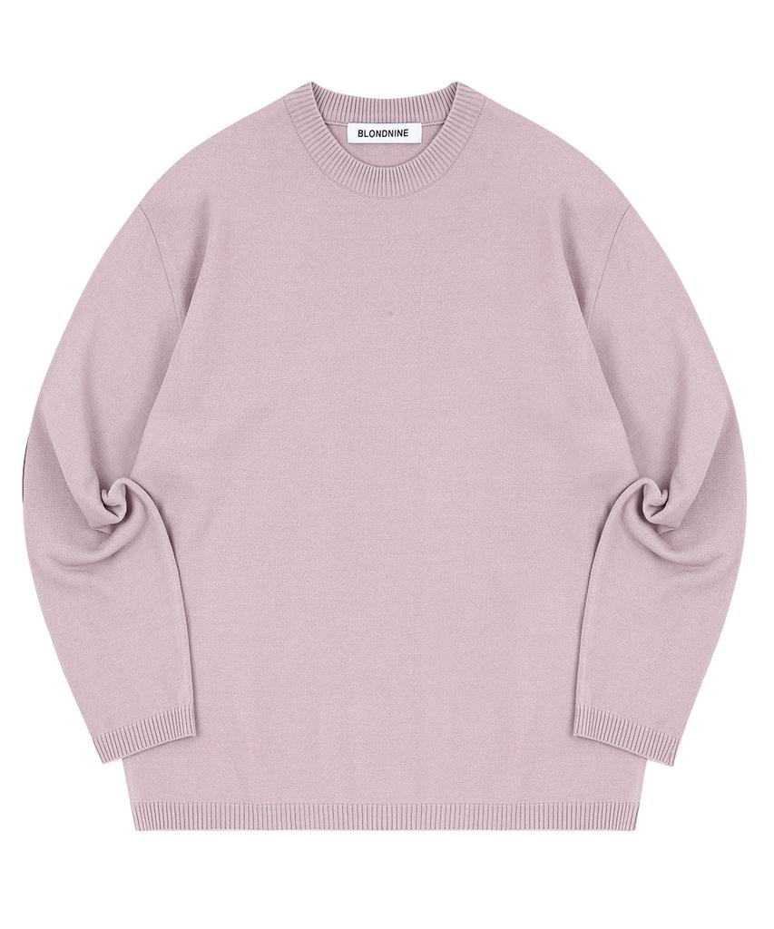 BLOND9 Semi Over-Fit Round Neck Sweater_Purple