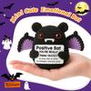 Handmade Positive Bat Doll With Card Home Decoration Knitting Bat Halloween Egg Doll Ornament Room Decor Halloween Party Gift