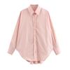2025 Весна Женская Повседневная Хлопковая Рубашка С Длинным Рукавом С Отложным Воротником в Европейском и Американском Стиле