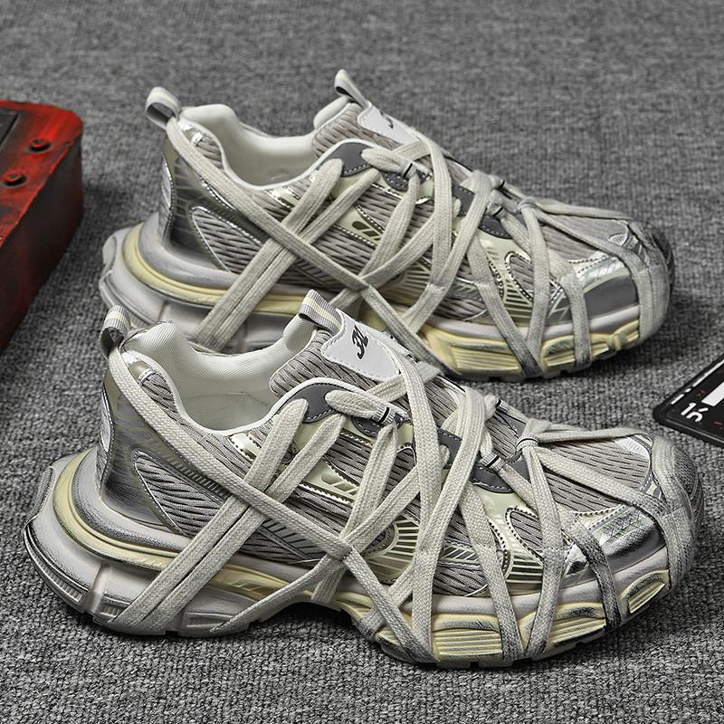 Мужские уличные кроссовки на шнуровке Niche Thick Splicing разноцветные спортивные туфли Arrival Vulcanization Shoes Punk Breathable Women