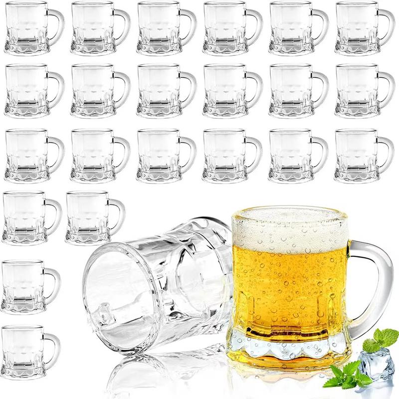 30ml Mini Glass Beer Mugs 1oz Small Shot Glasses Reusable Clear Glass Beer Tasting Glasses For Drinking Beer Whiskey Juice Cups