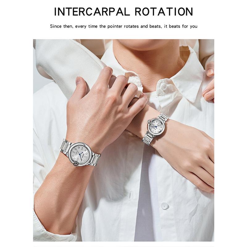 SANDA Couple Trend Cool Men's and Women's Large Dial Waterproof Quartz Watches Fashion Personality Blue Ball Men's Watches