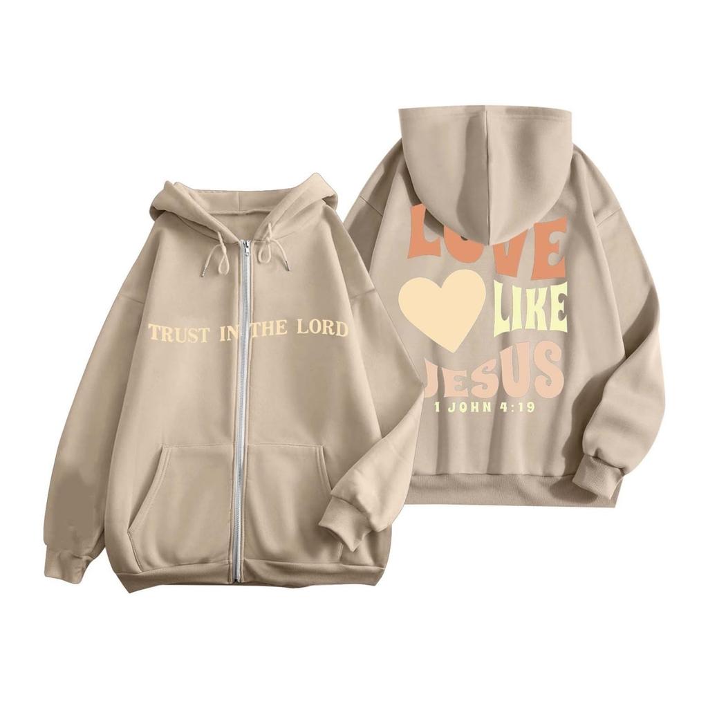 Женская модная повседневная куртка с длинными рукавами и принтом на молнии с капюшоном