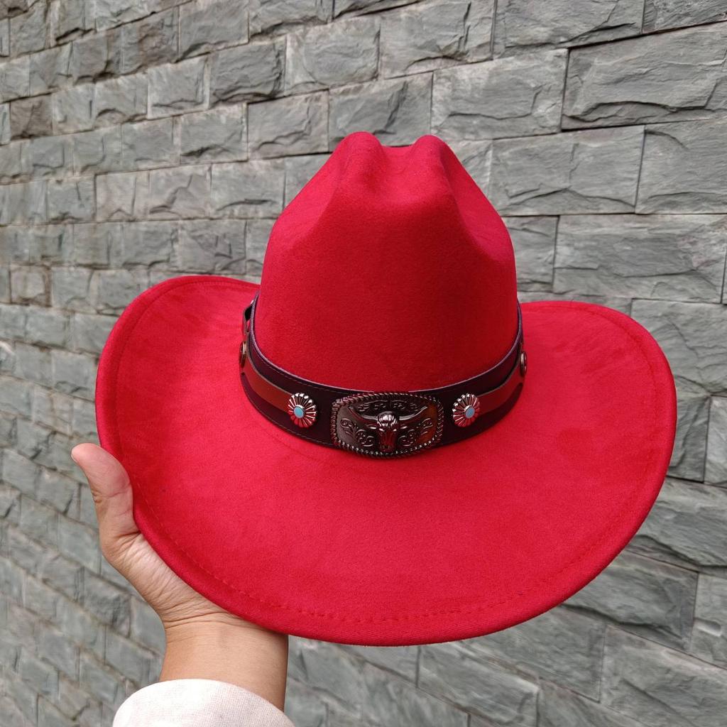 Замшевая шляпа Fedora Ковбойские шляпы в стиле вестерн Замшевая ковбойская шляпа в стиле вестерн Мужская и женская ковбойская шляпа с большими полями с каплевидным верхом