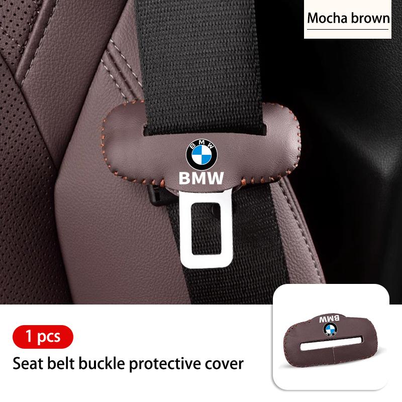 BERV3 Leather Car Seat Belt Buckle Protector Anti-Scratch Cover For BMW G30 G20 M3 M5 E91 E92 E93 E36 E70 X3 X4 X5 X1 E39 F30