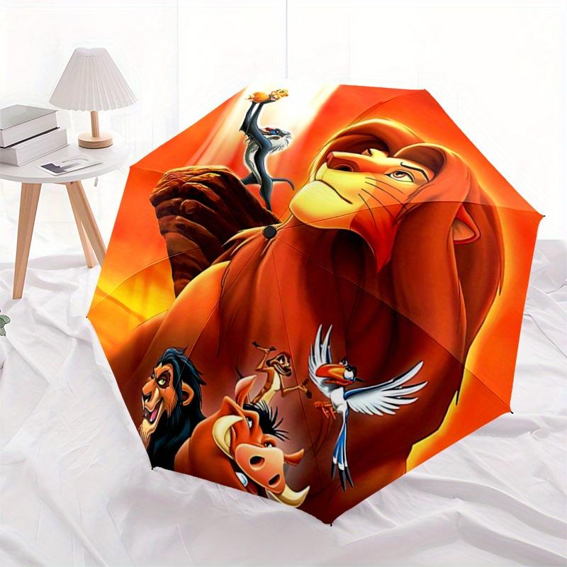 1pc The Lion King Fully Automatic Folding Portable Umbrella, 8 Steel Frames, Three-Fold Design, Suitable for All Seasons, Suitable for Outdo