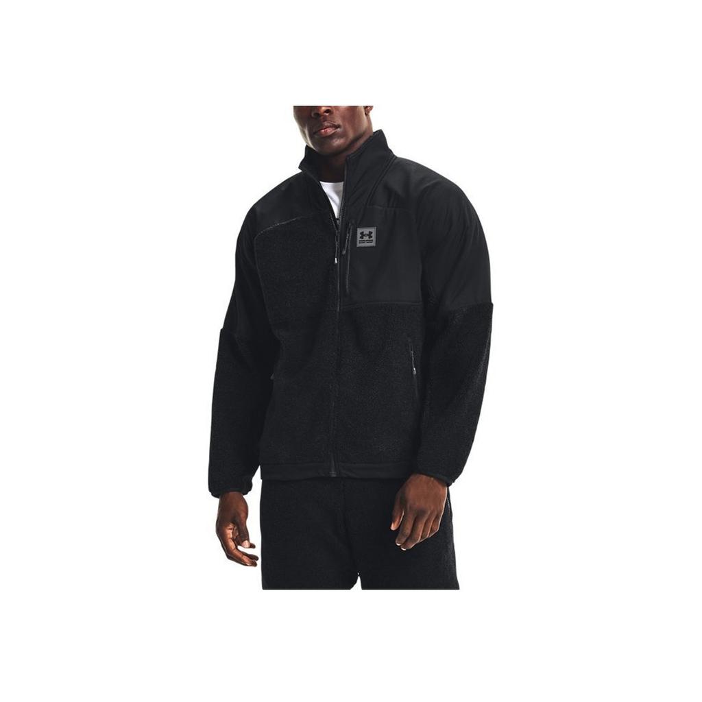 Under Armour Мужская куртка свободного покроя из шерпа на молнии с логотипом, черная 1366091-001