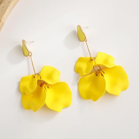 1 Pair Rose Flower Petal Drop Earrings Exaggerated Dangle Earrings Women Piercing Stud Earrings Jewelry Gift