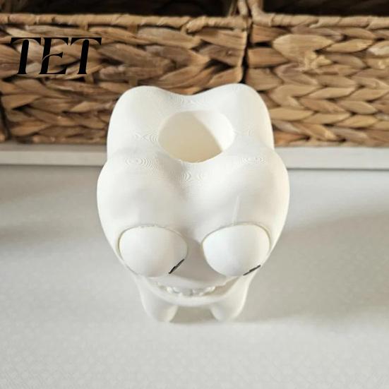 Bathroom Counter Organizer 3D Printed Smiling Tooth Toothbrush Holder, Funny Dental Desk Figurine, Small Sculpture Creative Shaped Storage Stand