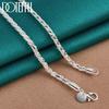 925 Sterling Silver 20 Inch 4mm Snake Chain Necklace Fashion Jewelry